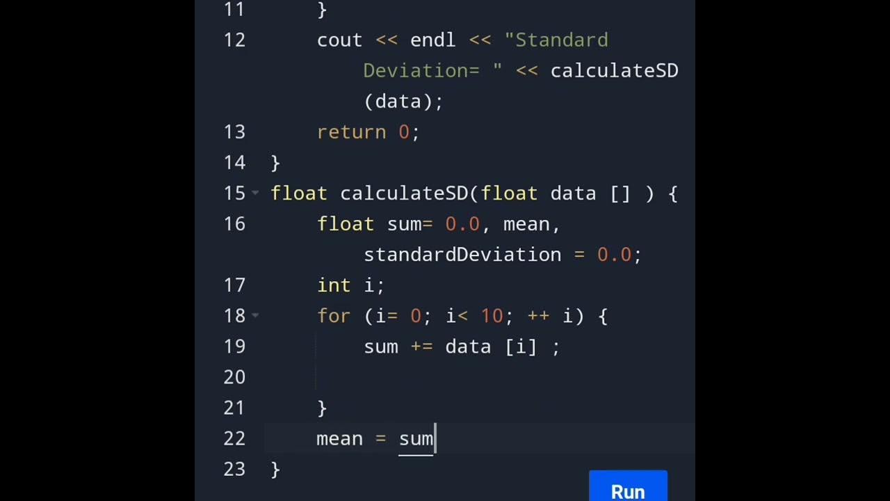 C++ Program to Calculate Standard Deviation ⚡ #education #programming # ...