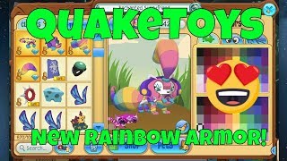 QuakeToys Plays Animal Jam New Rainbow Armor and Happy Spring Everyone!