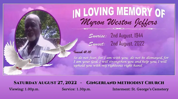 Celebrating of life the late Myron Weston Jeffers ...
