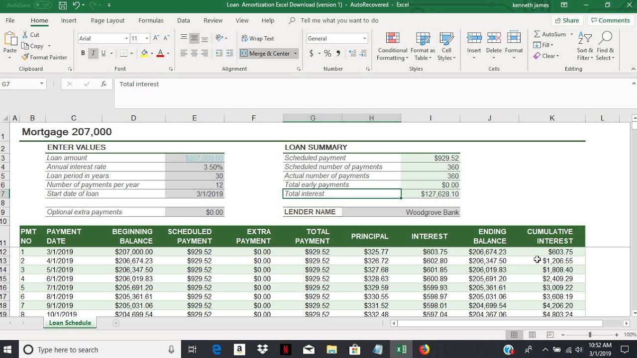 Learn how to use the Loan amortization Excel download - YouTube