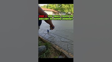⭐5-Simple Steps To DECORATIVE STAMPED Concrete Borders And UNIQUE Broom Finish⭐ #shortvideo #shorts