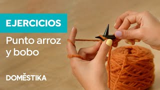 EJERCICIOS de TEJIDO para Principiantes: Punto Arroz y Punto Bobo - Siempre Oveja | Domestika