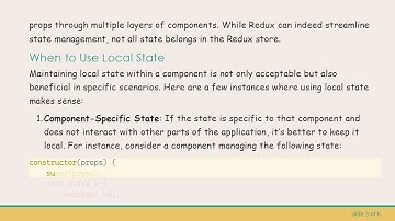 When to Add State to the Redux Store vs. Component-Specific Store in React Redux