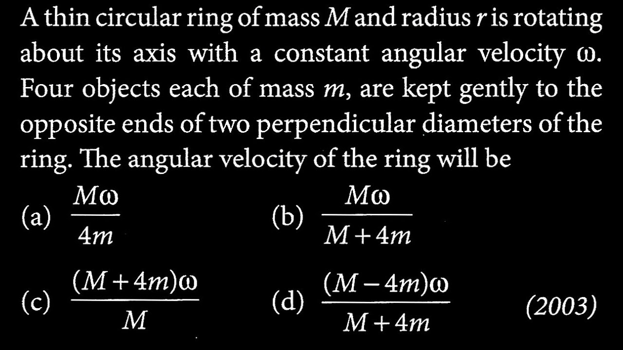 A thin circular ring of mass M and radius r is rotating about its axis ...