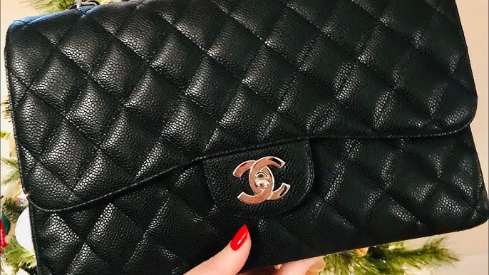 Chanel Jumbo Single Flap Caviar Black Review #msmarissamccauley 