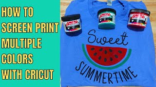 How to screen print multiple colors with Cricut - screen printing tutorial