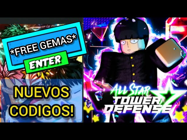 NOVOS CODIGOS DE GEMAS + BUG MOBILE NO ALL STAR TOWER DEFENSE