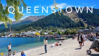 Queenstown Waterfront Walk Tour Jan 2024 4K | Queenstown Summer | New Zealand Walking Tour 4K