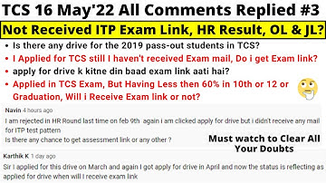 Not Received TCS ITP Exam Link yet, When will I Receive or I am Rejected? HR Result, OL & JL Update