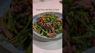 Taiwan Homemade Food | Tong Choy Stir Fry w/ Beef