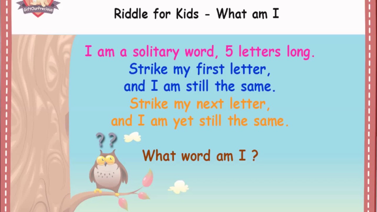 Riddles for Kids What am I