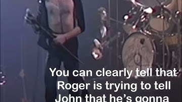 Roger Taylor destroying his drum set￼
