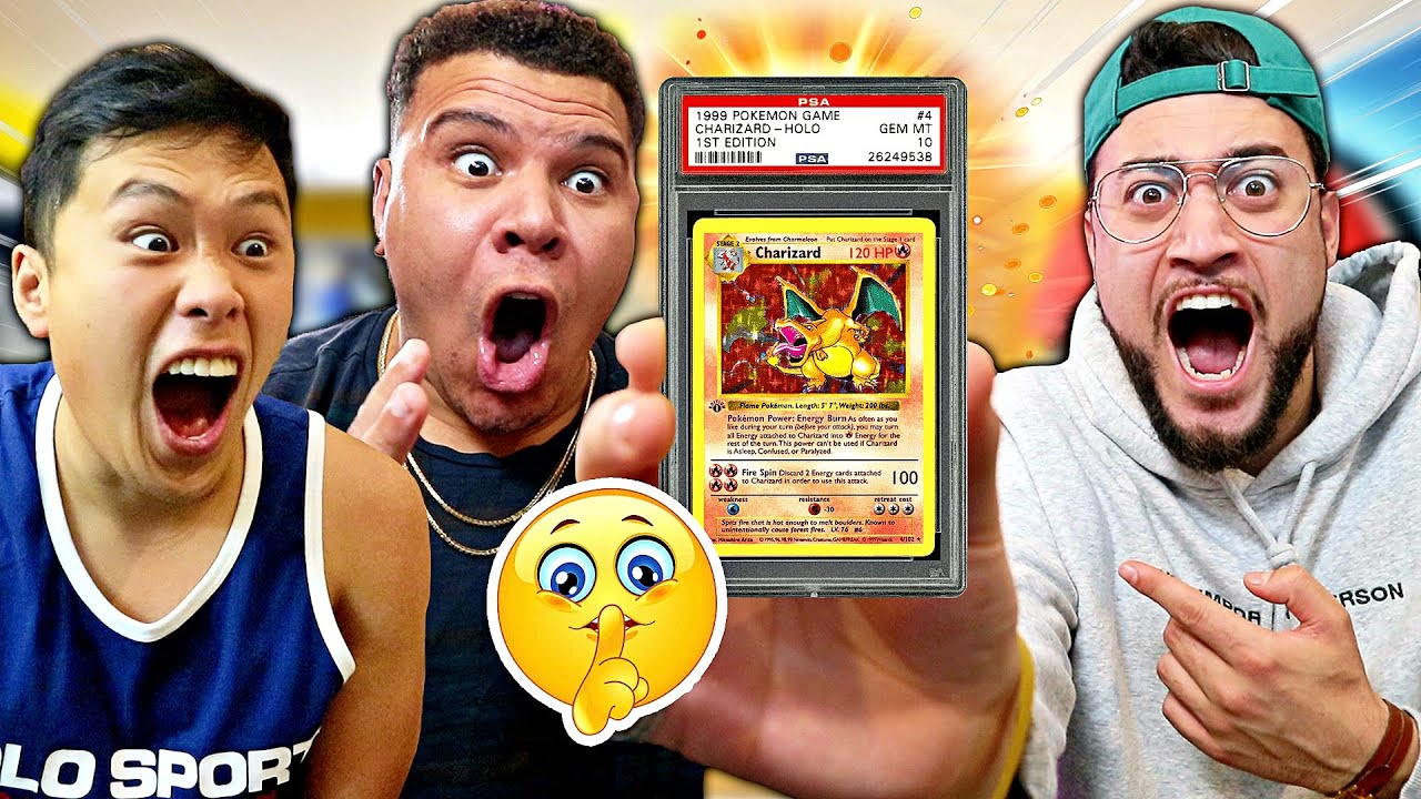 Hunting For RARE $100,000 CHARIZARD POKEMON CARD!! (ft. Wolfie & DavidParody)