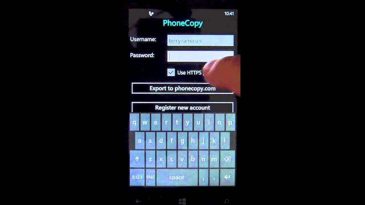 How to export contacts from Windows Phone 8 to PhoneCopy - YouTube