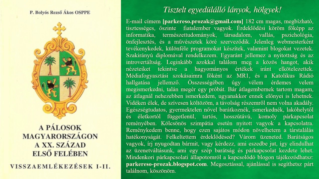 Bolyós Ákos - A Pálosok Magyarországon a XX. század első felében (hangoskönyv)