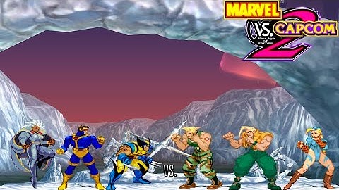 Wolverine, Cyclops & Storm vs. Guile, Charlie & Cammy | Marvel vs. Capcom 2