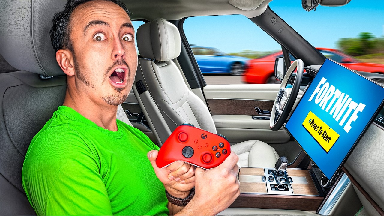 Trapped in a SELF DRIVING Car Until We Win Fortnite