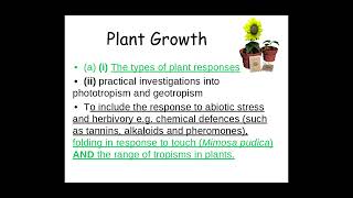 5.1.5. Plant and animal responses a)i) The types of plant responses