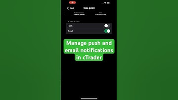 Manage push and email notifications in cTrader