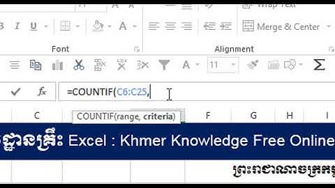 Learn Basic Excel Speak Khmer Part 24   COUNTIF, COUNTIFS