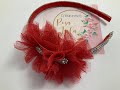 Diadema con cristal  flor de tul VIDEO No. 786 Creaciones Rosa Isela
