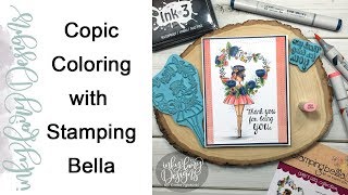 Copic Coloring Stamping Bella Curvey Girl With Wreath Stamp
