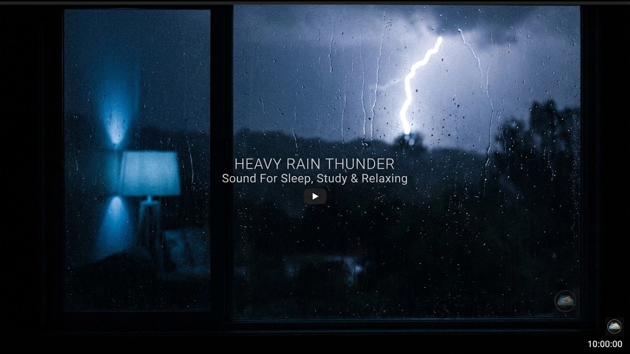 Night Rain for Sleeping – Gentle Rain and Thunder for Deep Sleep & Healing