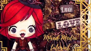 Steampunk Mixed Media Tag Tutorial  feat. Stamp Anniething's Maggie stamp!