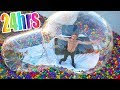 LIVING in GIANT BUBBLE Tent for 24 HOURS!