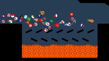 Escape From The Lava #02 - Marble Race in Algodoo