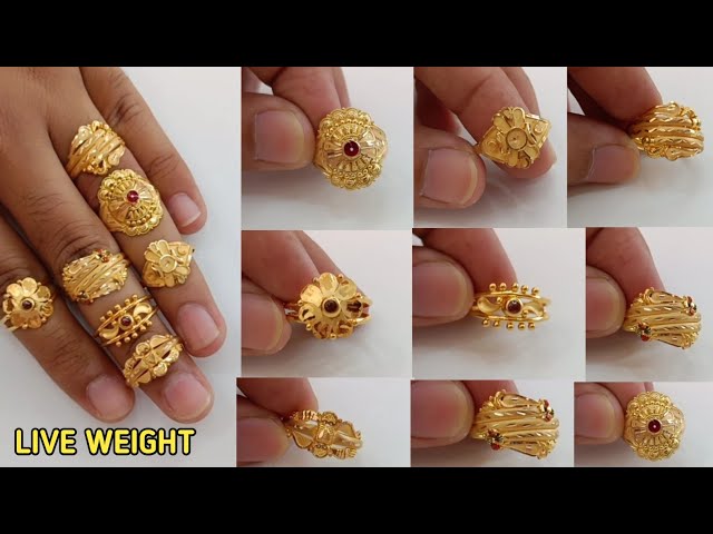 Jewar Mandi Gold Plated Finger Ring For Women & Girls Chokor Design