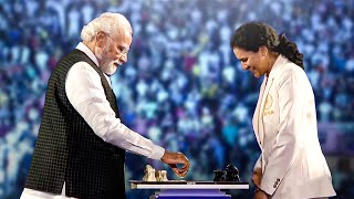 PM @NarendraModi  vs Koneru Humpy | Ceremonial Move | Chess Olympiad 2022