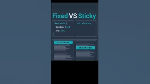 Fixed vs sticky Header #css #webdesign