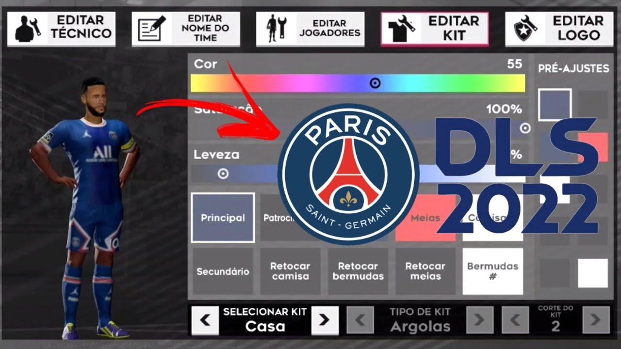 Kit Do Psg Para Dream League Soccer 22 Youtube