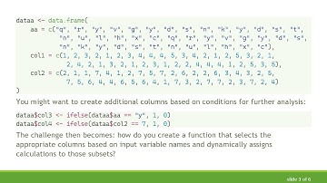 How to Create a Subset of Columns from a Dataframe for Calculations in R
