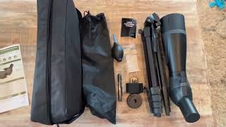 Gosky 20-60X85 Spotting Scope Unboxing & Outdoor Setup Full-Size Tripod Phone Adapter Demo