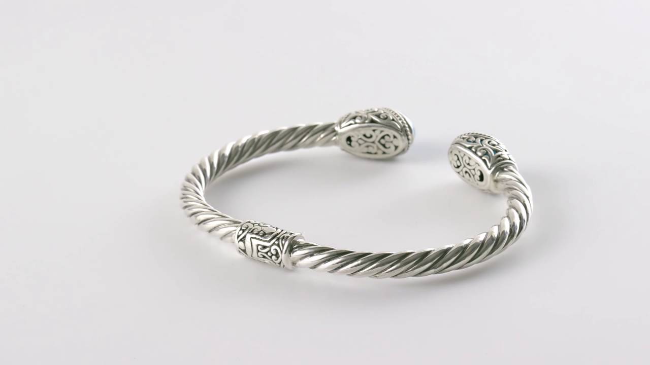 Las Samuel B Sterling Silver Turquoise Twisted Cable Bracelet Las Samuel B Sterling Silver Turquoise Twisted Cable Bracelet