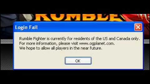rumble fighter error