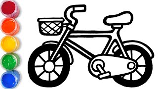 Let's learn to draw Bicycle and coloring for kids | TOBiART