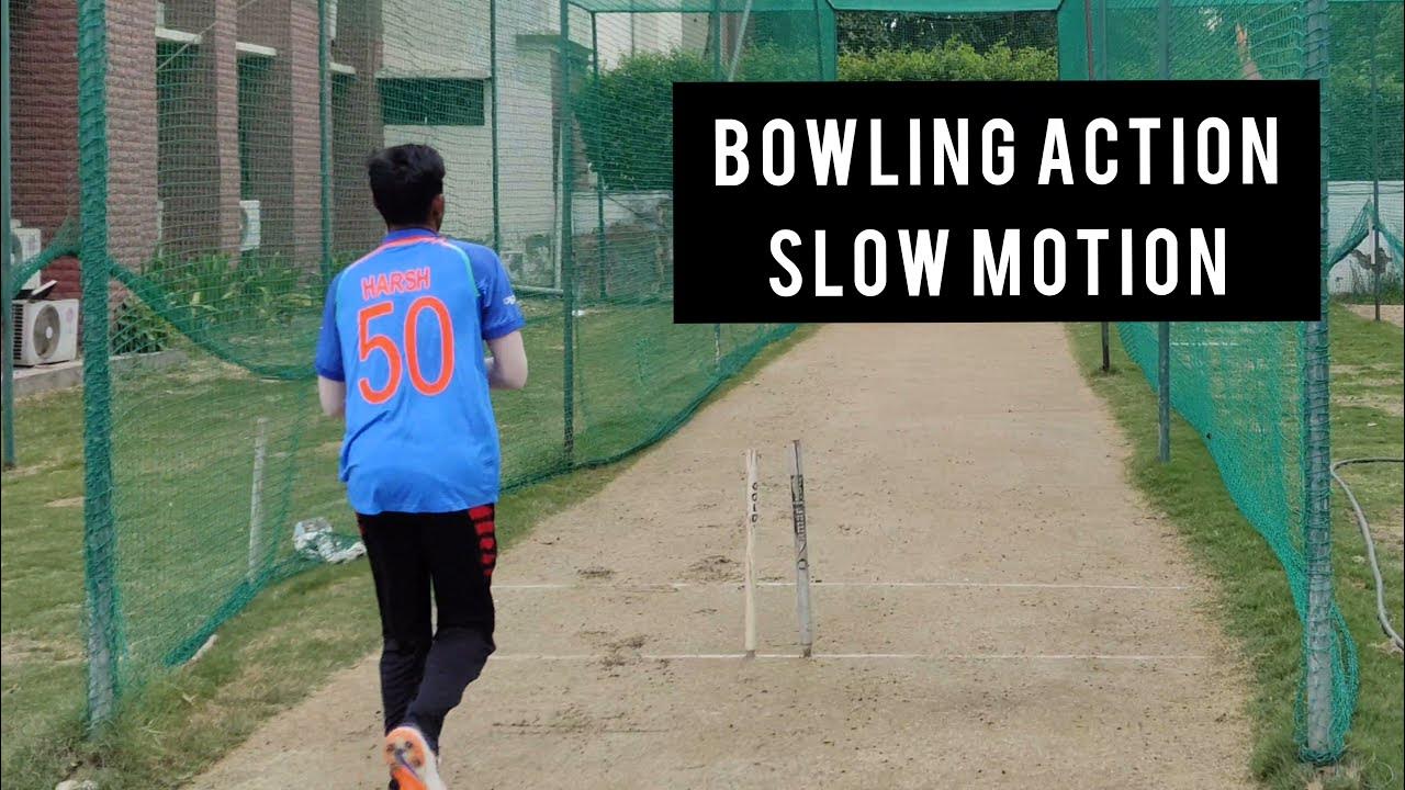 Bowling Action Slow Motion Left Arm Orthodox Spin Bowling from 4 different angles HARSH