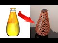 Making Decorative Flower Vase From Glass Bottle - DIY VASE - Home Decoration Ideas