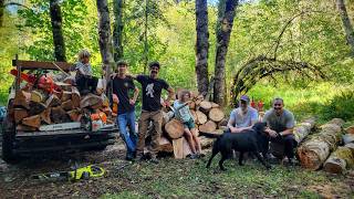 Neighbor Al's 86th Birthday Community Firewood Haul