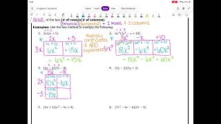 6-2 Multiplying Polynomials Notes Video