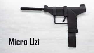 Kağıttan Mikro UZI Hafif Makineli Tüfek - Kolay Origami silahları Hafif makineli tüfek