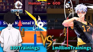 The Spike Volleyball !! Siwoo 100 Trainings Vs God SiWoo 1million Trainings !! The Spike 3.1.2 screenshot 2