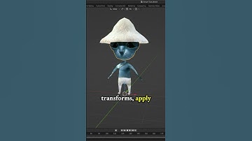 Apply scale to all separate objects for Smurf Cat meme - low poly 3d model game character in Blender