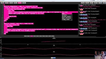 Sonic Pi Short Clip 2 : distributed rhythms to arpeggiator test + spread