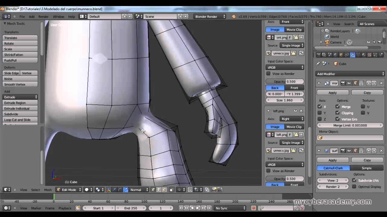 Tutorial Intermedio de Blender - 6 - Modelado del Cuerpo - YouTube