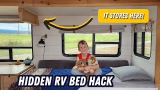 6 year old finally gets a bed!  RV Hack! Hidden bed!