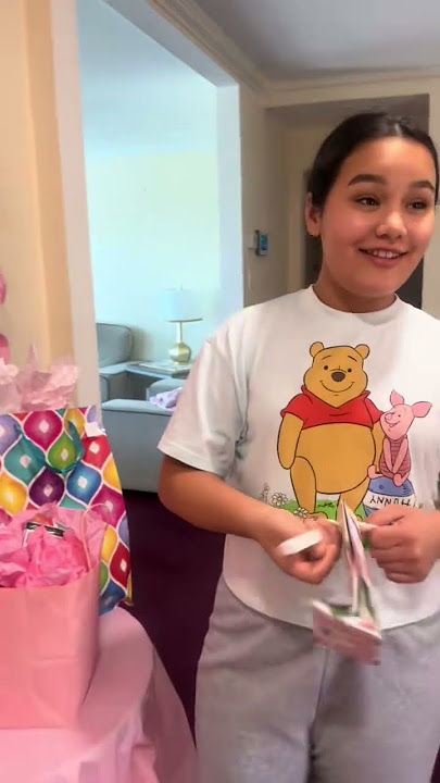 Girl Opening Birthday Presents at Party#birthday #gifts #party #celebration